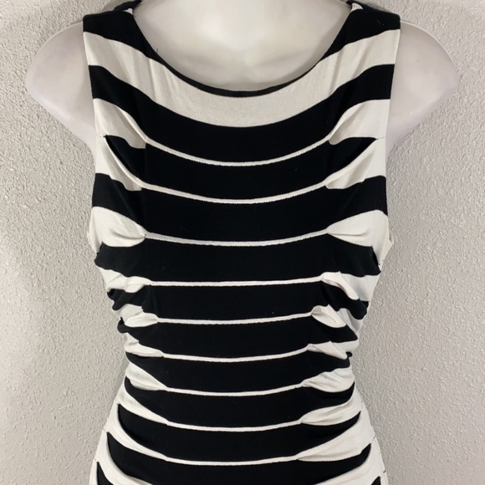 Betsey Johnson white black stripe bodycon dress K9 size 4 - Picture 5 of 11